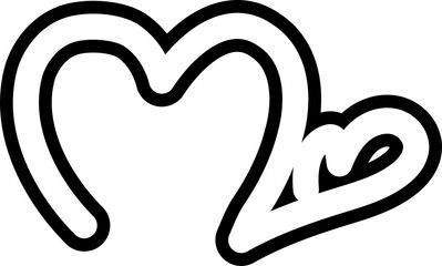 Heart continuous line drawing of love concept