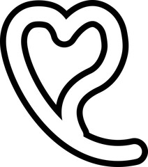 Heart continuous line drawing of love concept