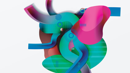 Abstract liquid shapes and lines background