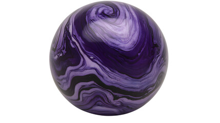 Fototapeta premium A vibrant purple sphere with a glossy enamel finish, radiating a bold and modern aesthetic, placed in the center on a transparent background 