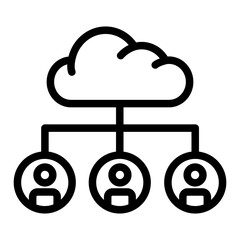 cloud group person outline style