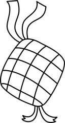 hand drawn of traditional food ketupat