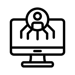 computer digital person outline style