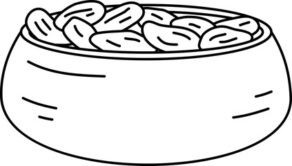 hand drawn sweet dates fruit