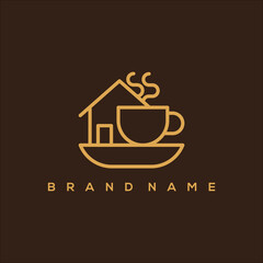 minimalist coffee house line art logo