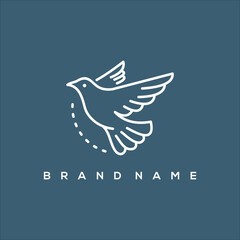 Obraz premium minimalist dove line art logo