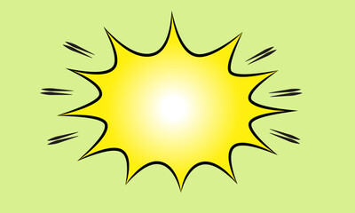 starburst yellow speech bubbles or baloon for comic design illustration. Comic burst, bursting star sticker, vector boom or explotion. communication concept