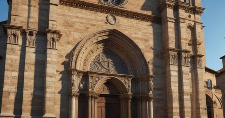 Obraz premium Architectural façade of the Church of San Francesco in Arezzo , ancient, arches
