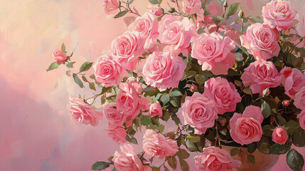 Obraz premium A pink roses in valentines