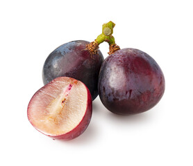 Fresh Japanese Pione Grapes Isolated on White Background