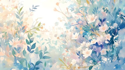 Watercolor-style floral illustrations featuring soft, flowing brush strokes in a harmonious blend of colors