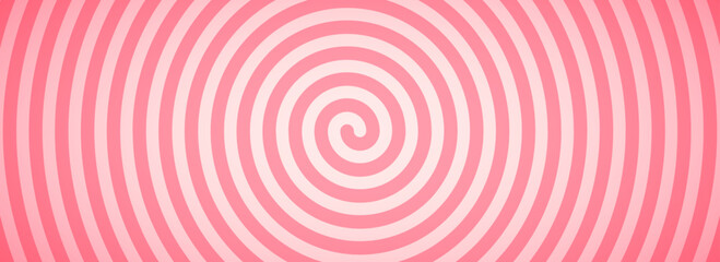 Candy color spiral pattern background. Creamy pink rotating swirl wallpaper. Spinning vortex for banner, poster, flyer, booklet. Sweet cartoon comic hypnotic concept. Vector ice cream backdrop
