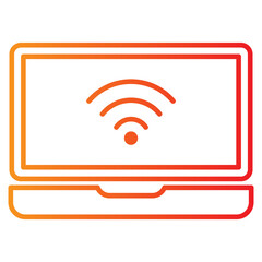 internet vector single icon with a line gradient style