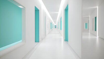 Fototapeta premium Corridor in the Office with Sleek Design and Professional Atmosphere