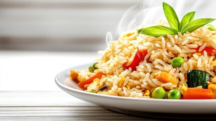 Steaming Vegetable Fried Rice