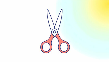 A Pair of Pink Scissors on a Pastel Background