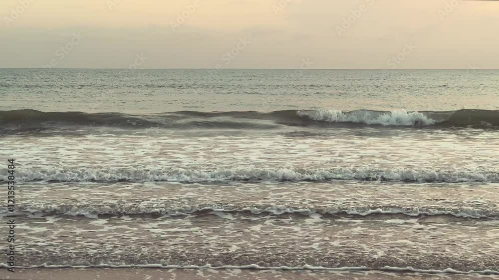Poster static view of waves in a close-up. daylight