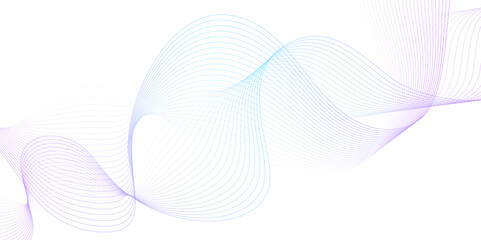 White wave curve lines banner background design. Abstract soft wave lines dynamic flowing purple and blue isolated background. Vector Illustration of the pink pattern of lines. stripes on white.