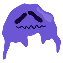 Psychedelic Melting Emoji Illustration. Flat Cartoon Vector