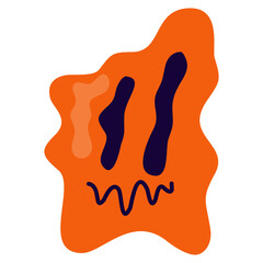 Psychedelic Melting Emoji Illustration. Flat Cartoon Vector