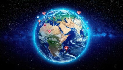 Symbolic Representation of Radio Listeners and Audio Entertainment with Globe and Location Pins