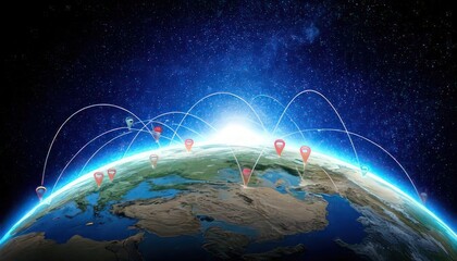 Symbolic Representation of Radio Listeners and Audio Entertainment with Globe and Location Pins