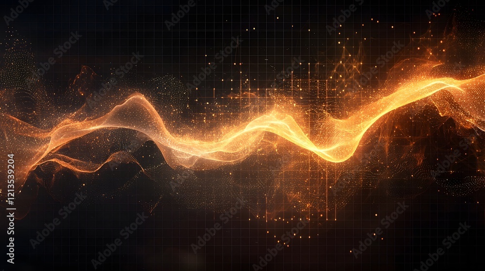 Poster mesmerizing digital waves visualize dynamic market diversification concepts this abstract futuristic