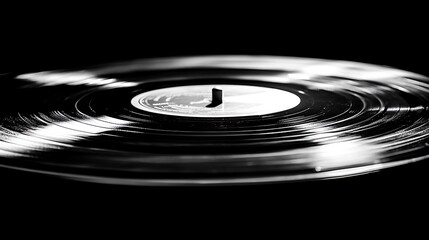 Vinyl record on clean modern surface with simple elegant design