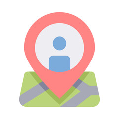 map pin person flat style