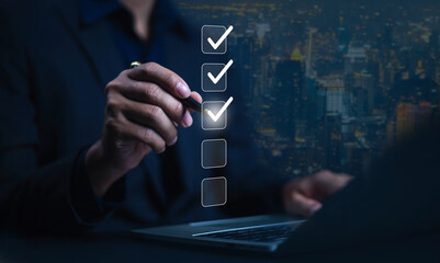 The technology business quality audit checklist uses an online concept with a document format and a...