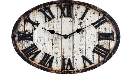 Rustic Wooden Wall Clock With Roman Numerals