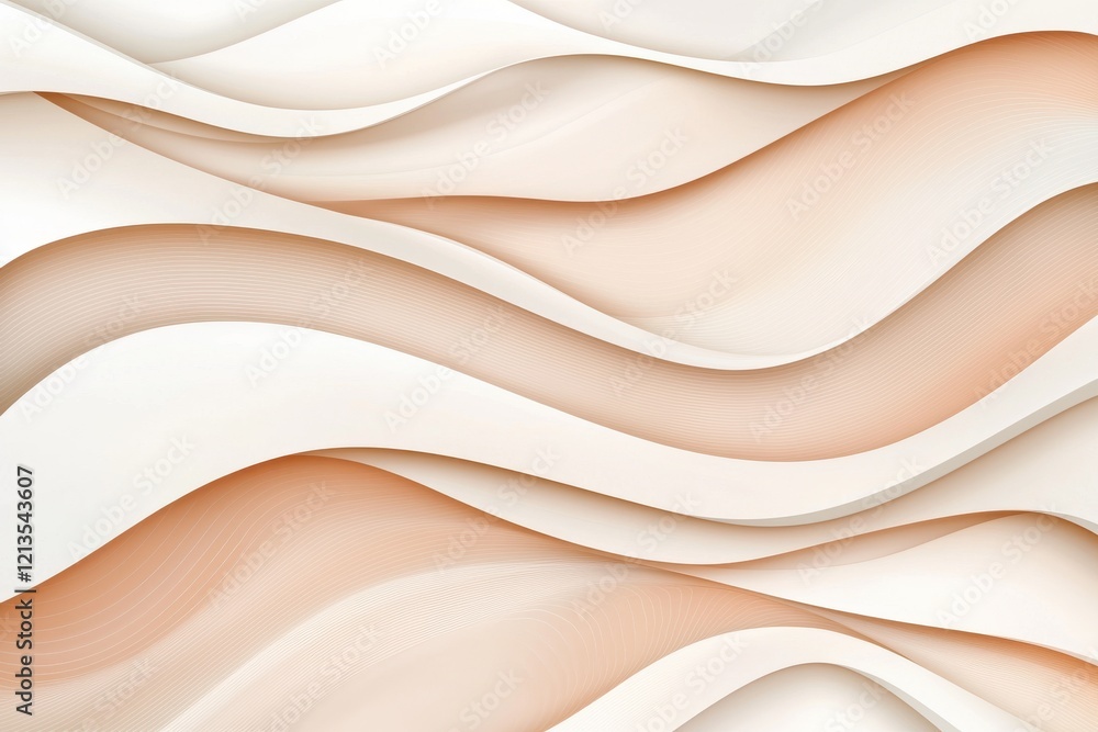 Poster soft pastel wave abstract texture with smooth gradients and gentle curves