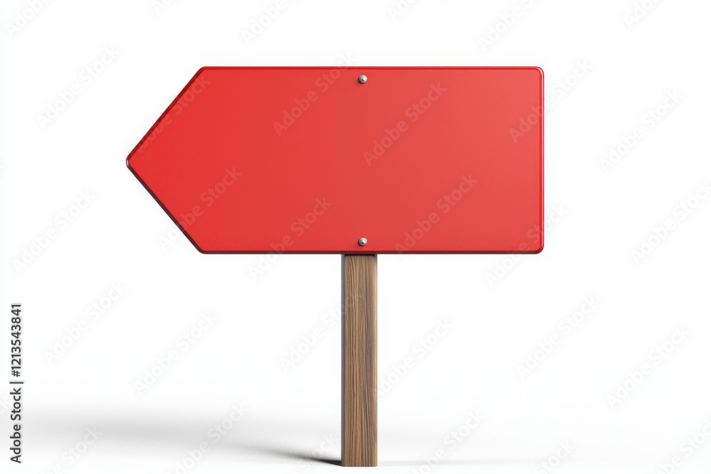 Poster attention-grabbing 3d red warning sign with arrow design for immediate focus