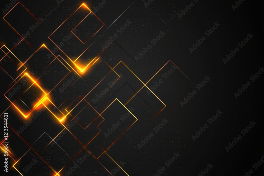 Poster abstract high tech ai network with glowing elements on dark background