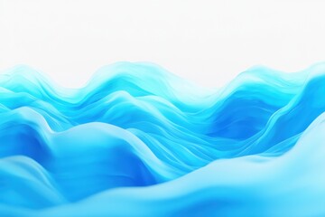 Fototapeta premium Abstract Neon Blue Waves in 3D Digital Sci-Fi Style for Futuristic Vibes