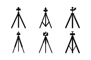 set of Tripod vector silhouette