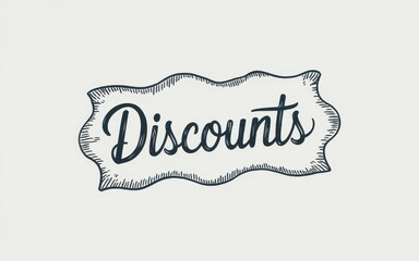 Hand drawn banner displaying discounts announcement