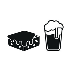 Beer drink and brownies food icons with a harmonious and inviting design