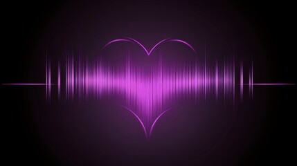 Abstract sound wave forming a heart shape with vibrant gradient lines. Music equalizer concept representing love and rhythm. Ideal for themes of sound, music, and digital art