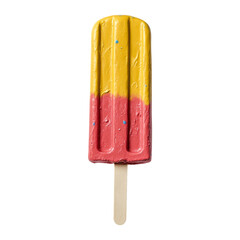 Colorful popsicle on a transparent background, ideal for summer-themed designs