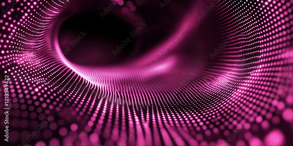 Poster abstract pink vortex: a mesmerizing digital artwork featuring a swirling vortex of pink light points