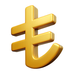 Obraz premium Turkish Lira currency symbol isolated Transparent background. Cartoon plastic style 3D icon
