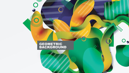 Vibrant abstract background overlapping shapes