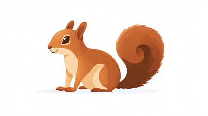 Adorable squirrel forest animal icon isolated on white background for designs © Morris