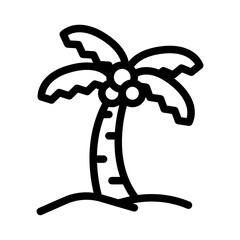 Coconut Tree Outline Style