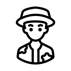 Man Avatar Summer Outline Style