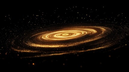 Fototapeta premium Golden Spiral Galaxy: A Celestial Dance of Light and Stardust