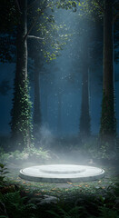 Ancient Forest Shrine Product Display Platform Ideal for Designers and Product Creators