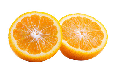 Two juicy orange slices png isolated on transparent background