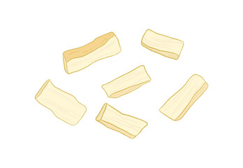 Crispy yellow dried bamboo shoots, food ingredient